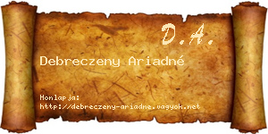 Debreczeny Ariadné névjegykártya